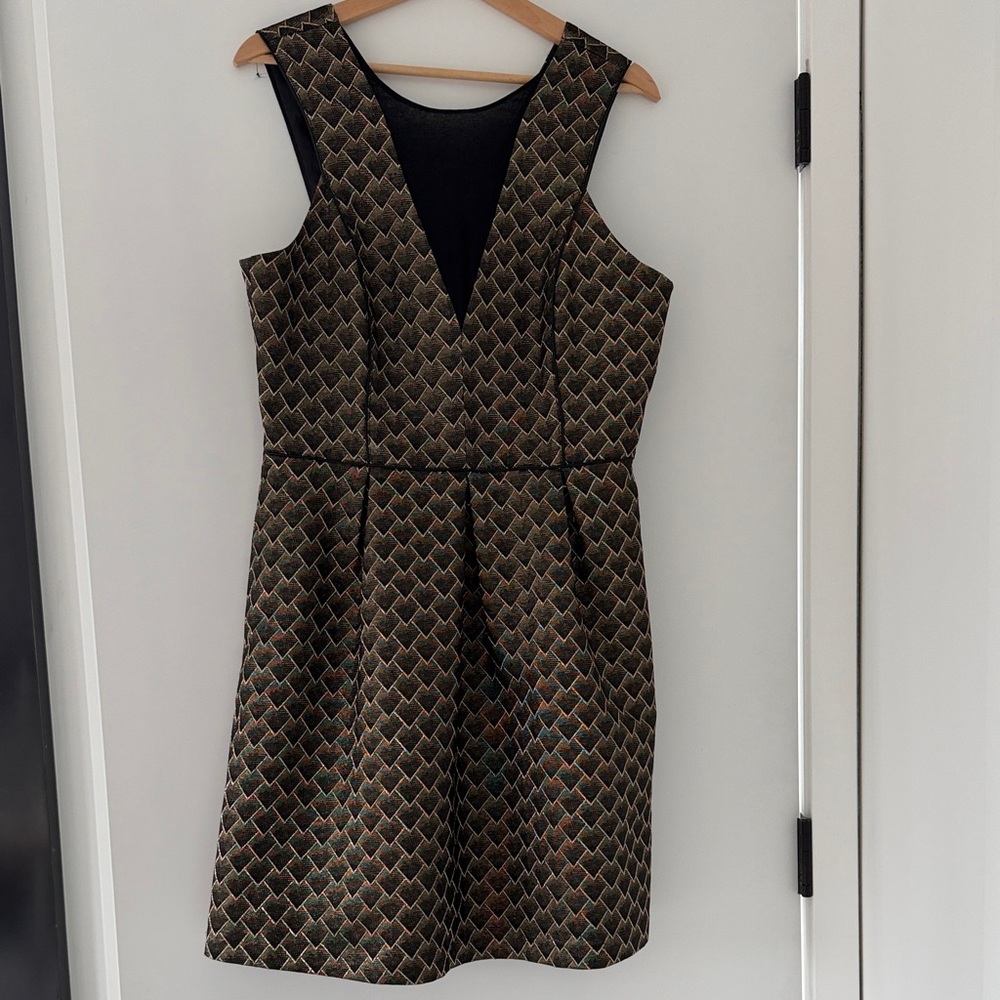 Oasis Elegant Black and Gold Mini Dress